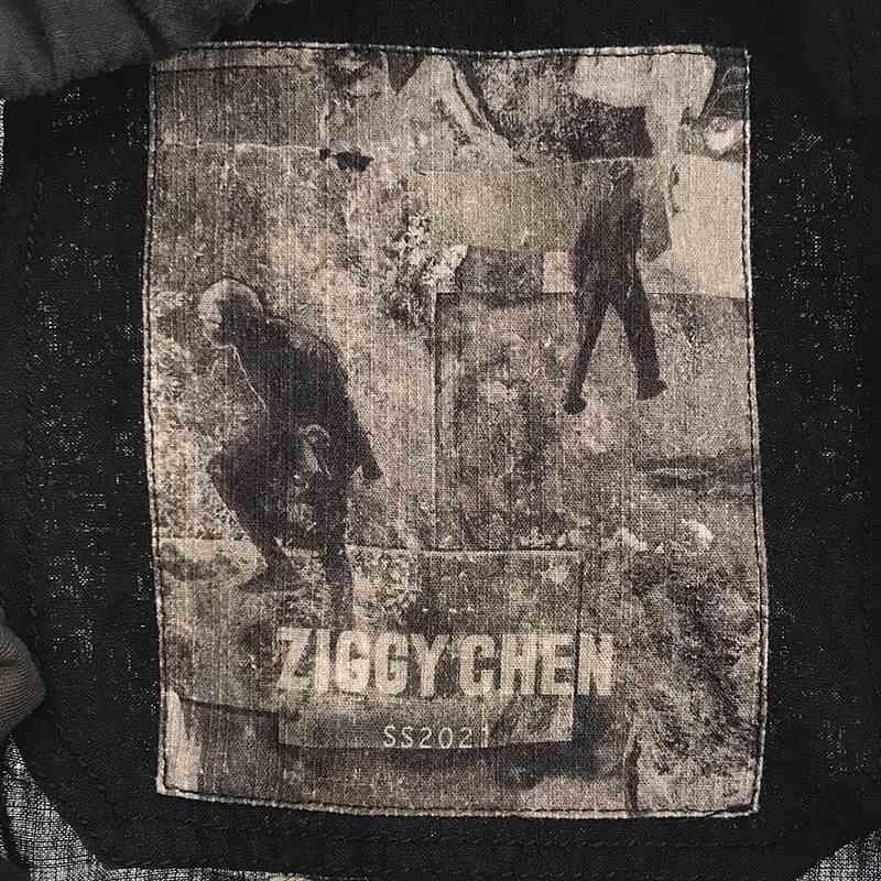 ziggy chen / ジギーチェン | リネン サイドライン テーパード イージーパンツ | 48 | ブラック/ブラウン | メンズ｜kldclothing｜05