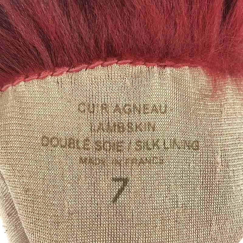 CAUSSE / コース | ファー付き レザーグローブ 手袋 レッド : KLD