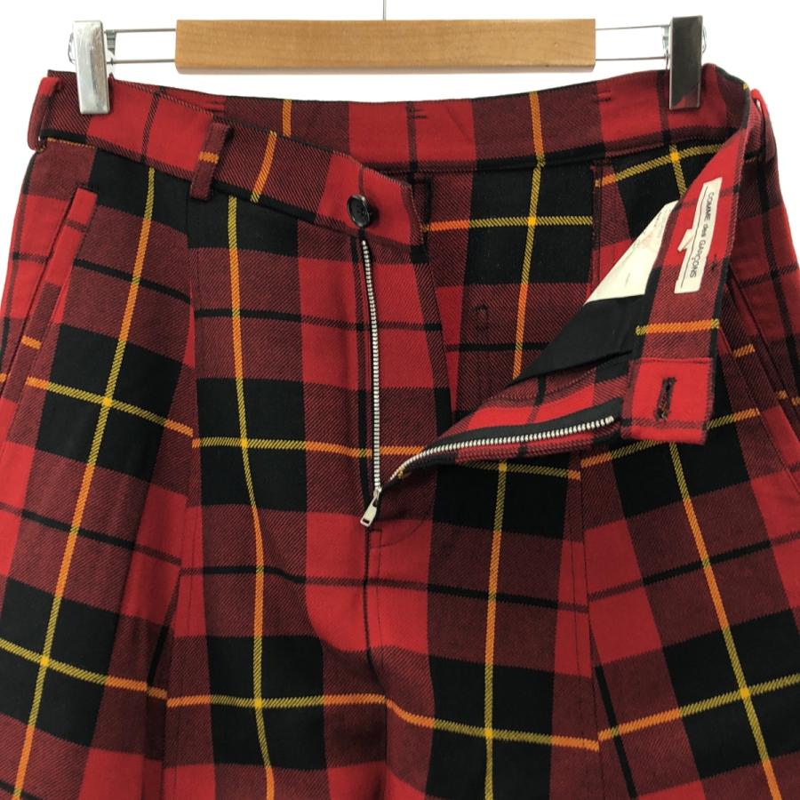 COMME des GARCONS ウール赤黒チェック サルエルパンツ XS COMME des GARCONS / コムデギャルソン ウール チェック