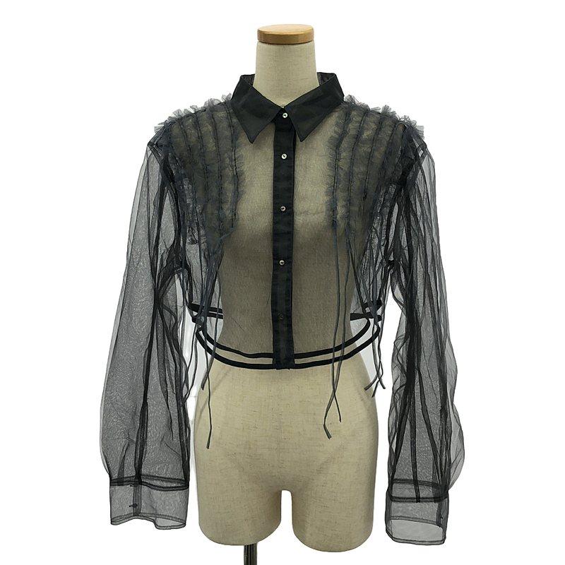 PRANK PROJECT / プランクプロジェクト | Ruffled Tulle Short Shirt チュールシャツ | グレー | レディース PRANK PROJECT / プランクプロジェクト | Ruffled Tulle Short
