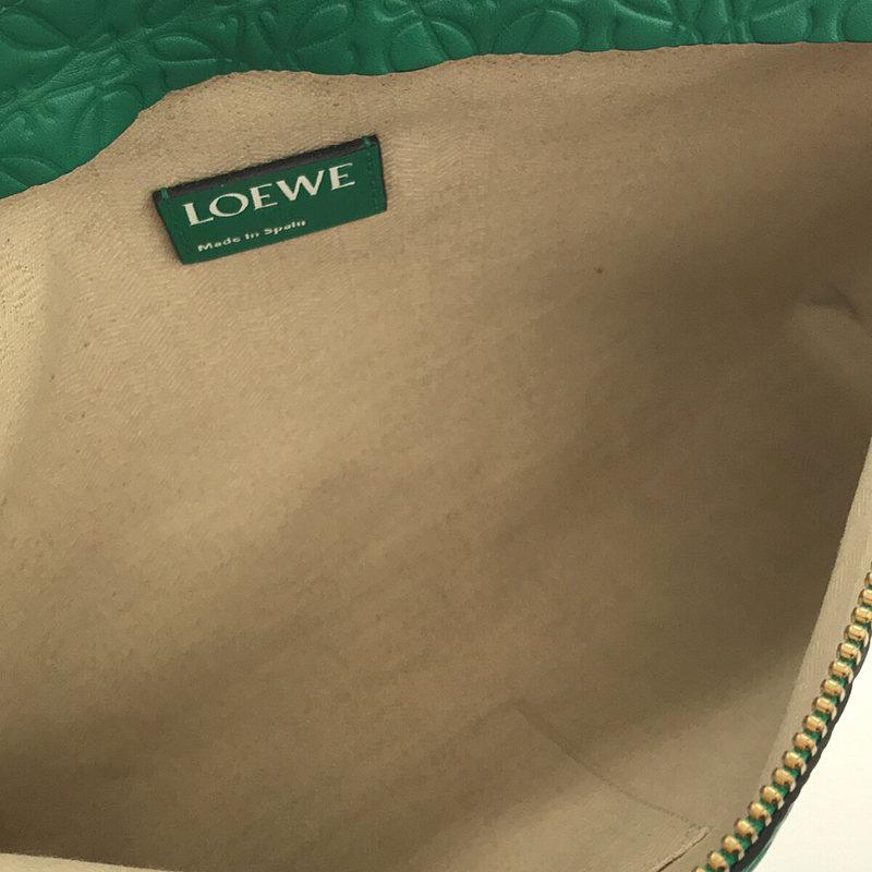 【新品】  LOEWE / ロエベ | アナグラム Tポーチ レザー クラッチバッグ 保存袋有 | グリーン | レディース｜kldclothing｜03