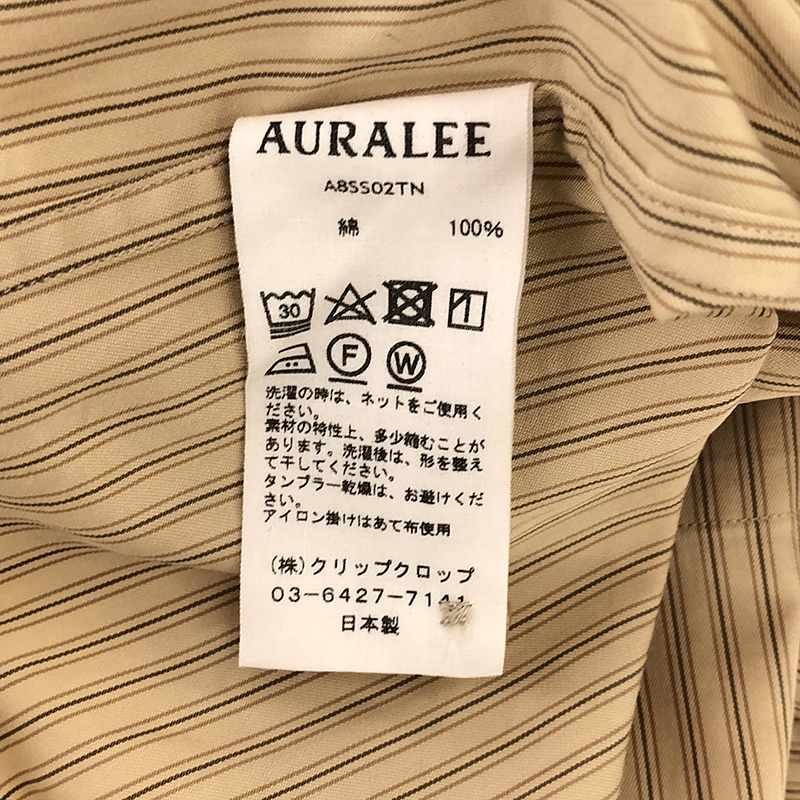 AURALEE / オーラリー | WASHED FINX TWILL BIG SHIRTS ウォッシュドフィンクスツイル ビッグシャツ | 3 | アイボリーストライプ｜kldclothing｜06