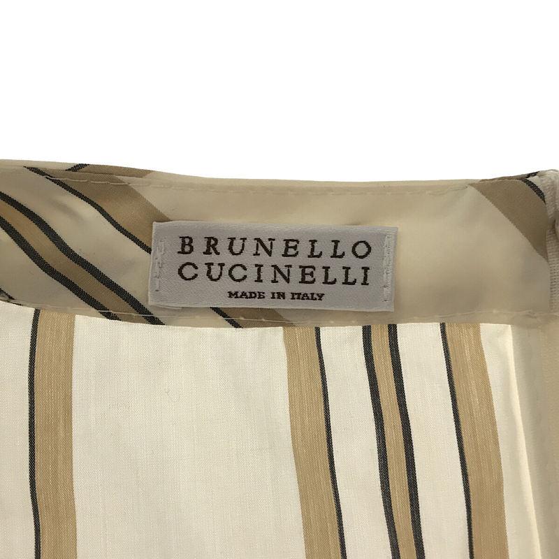 BRUNELLO CUCINELLI / ブルネロクチネリ | ストライプ ワンピース | XS | ベージュ | レディース｜kldclothing｜05