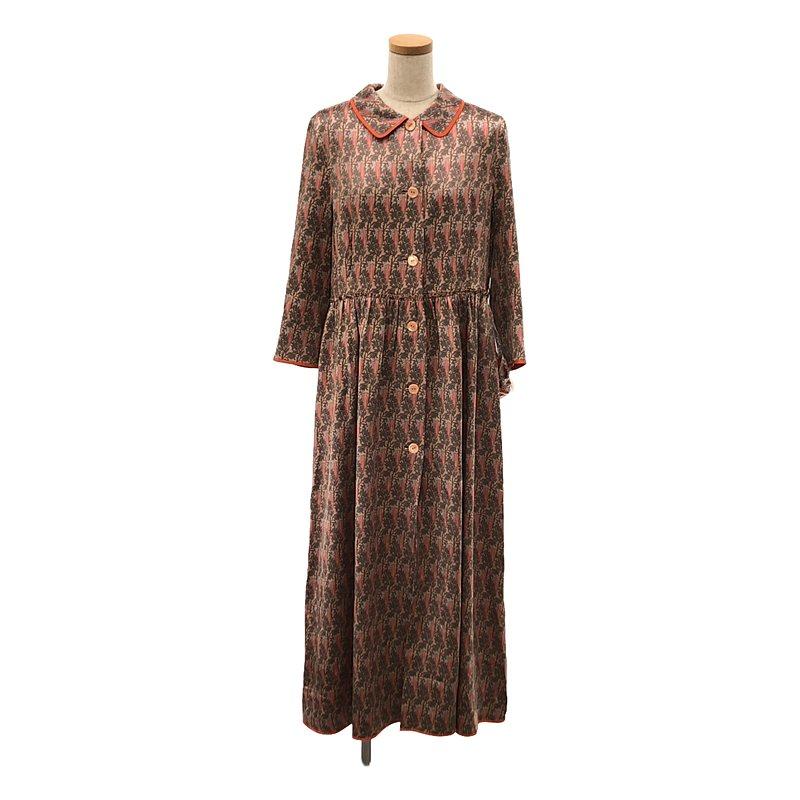 DRAWER（ドゥロワー） 【美品】 | 鳥 総柄 シルクドレス ワンピース 