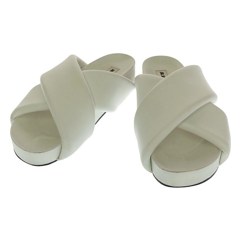 JIL SANDER / ジルサンダー | レザー クロスストラップ スライド  