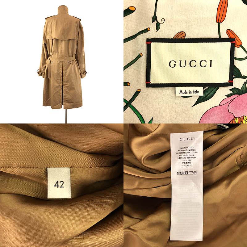 【美品】  GUCCI / グッチ | 総裏地 ベルト付き ロングトレンチコート | 42 | ベージュ | レディース｜kldclothing｜07