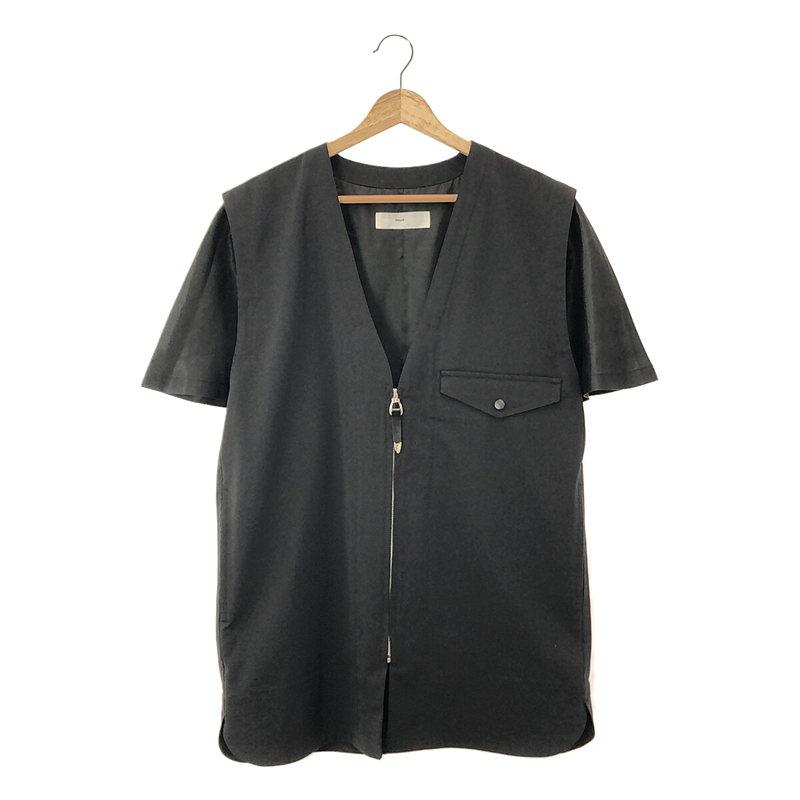 【美品】  TOGA PULLA / トーガプルラ | polyester wool twill blouse ブラウス | 36 | ブラック/ホワイト | レディース TOGA PULLA（トーガ プルラ） 【美品】 | polyester wool twill blouse