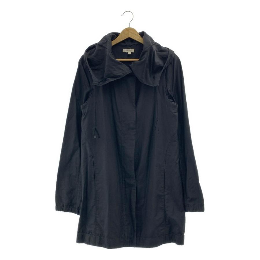 HELMUT LANG / ヘルムートラング | HOODED COAT シルク コットン レイヤード コート | S | ブラック | メンズ HELMUT LANG（ヘルムートラング） HOODED COAT シルク コットン