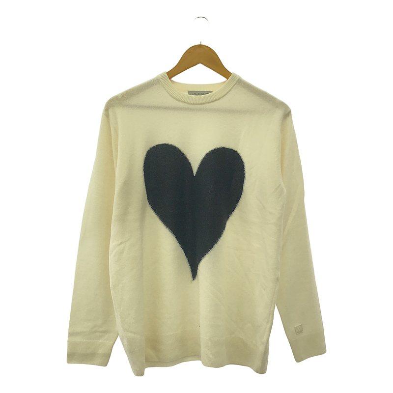 WRAPINKNOT - WRAPINKNOT / ラッピンノット | × COZ cashmere 100％ / カシミヤ ハート クルーネック ニット | 0 | オフホワイト | レディース WRAPINKNOT / ラッピンノット | × COZ cashmere 100％ カシミヤ