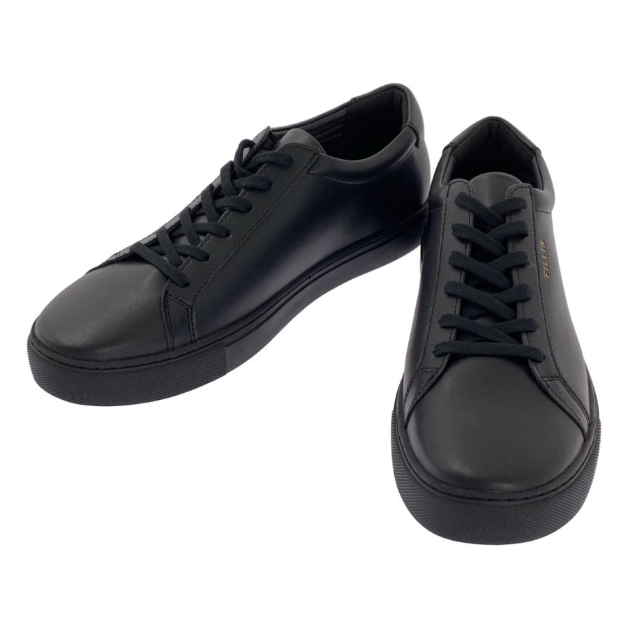 【美品】  FILLIN / フィルイン | レザー ロゴ レースアップ ローカット スニーカー | 28 | ブラック | メンズ FILLIN / フィルイン レザー ロゴ レースアップ ローカット スニーカー