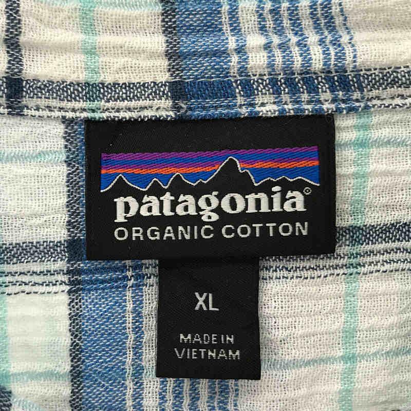 Patagonia / パタゴニア | オーガニック コットン ちりめん チェック 半袖 シャツ | XL | ホワイト / ブルー | メンズ｜kldclothing｜05