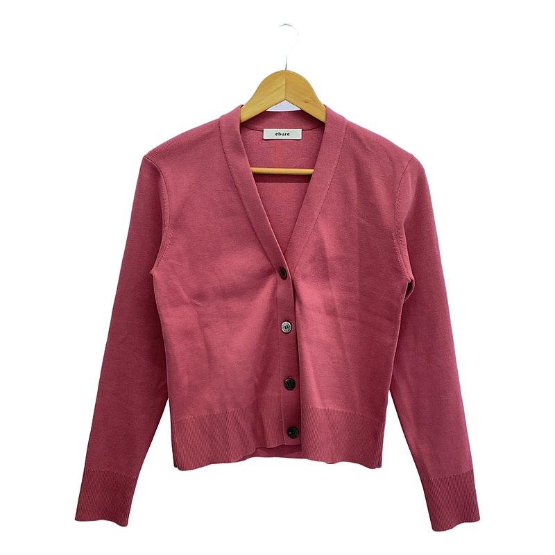 ebure / エブール | シルク混 Vネックカーディガン | ピンク | レディース ebure 【美品】 / エブール | シルク混Vネックカーディガン