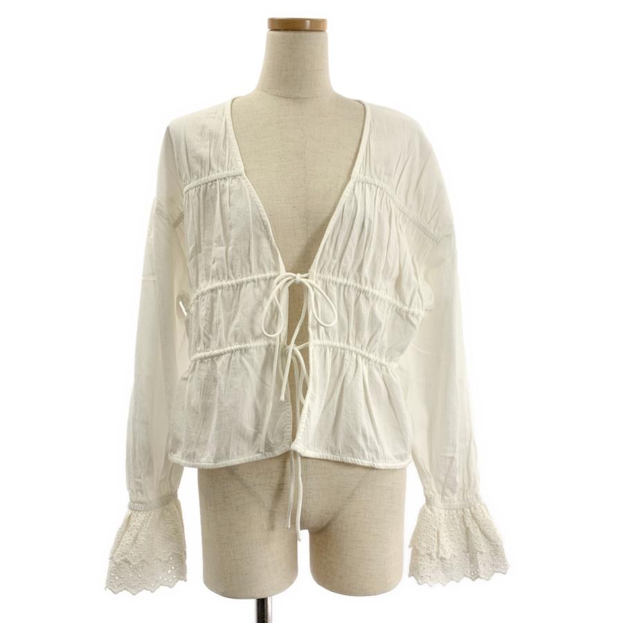anuke / アンヌーク Vneck lace blouse コットン レース