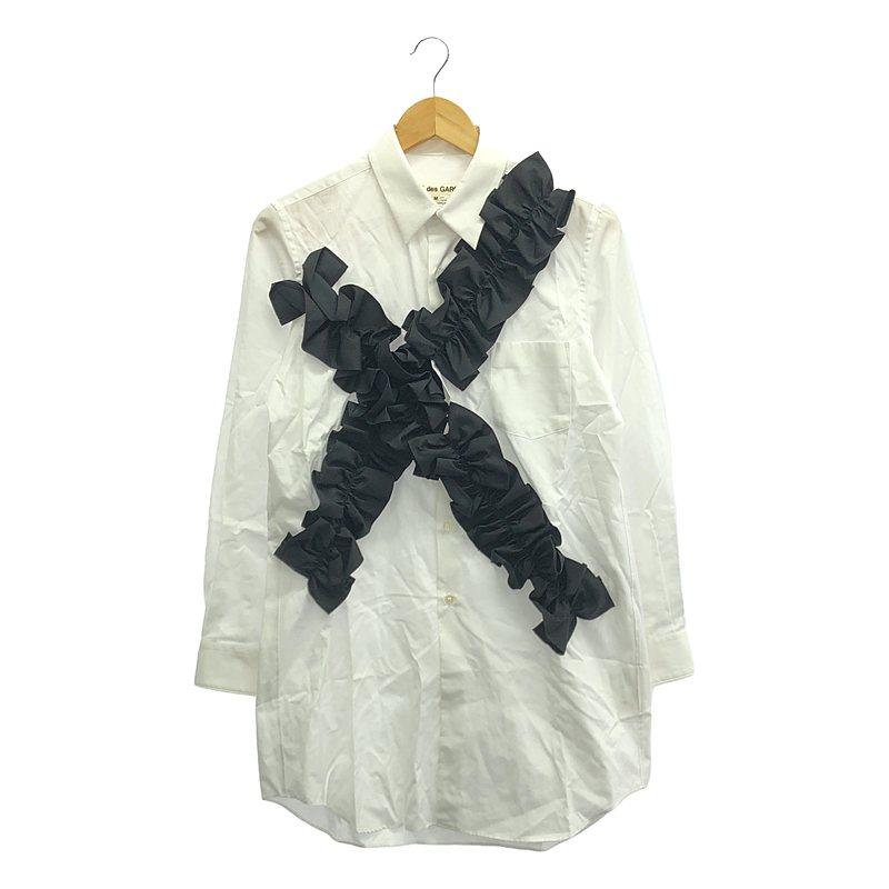 COMME des GARCONS / コムデギャルソン | 2019SS | フリル装飾 シャツ ブラウス | M | ホワイト/ブラック | レディース COMME des GARCONS（コムデギャルソン） | 2019SS | フリル装飾 シャツ
