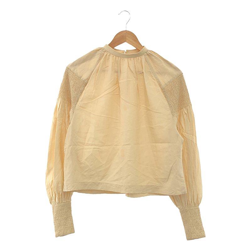 FUMIKA UCHIDA / フミカウチダ | SILK SHANTUNG SMOCKING BLOUSE  