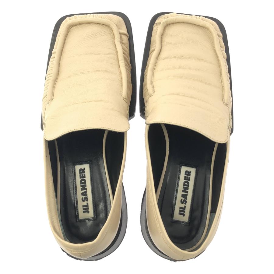 JIL SANDER（ジルサンダー） レザー スクエアトゥ ギャザー ローファー