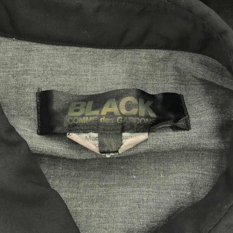 【美品】  BLACK COMME des GARCONS / ブラックコムデギャルソン | AD2019 2020SS | ポリエステル縮絨 ヨーク切替 半袖シャツ | XL | ブラック | メンズ｜kldclothing｜05