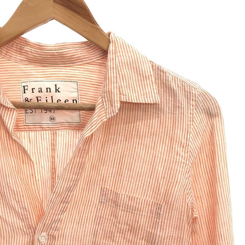 【美品】  Frank&Eileen / フランクアンドアイリーン | リネン ストライプシャツ | XS | オレンジ/ホワイト | レディース｜kldclothing｜02