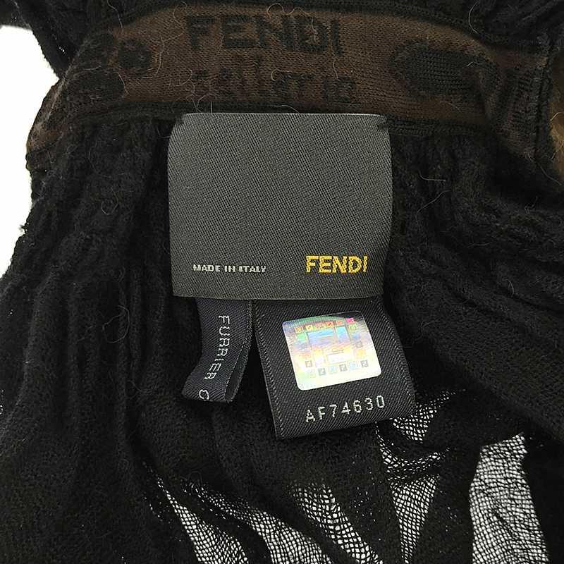 FENDI / フェンディ | ポイントフラワーファーマフラー | ブラック×ブラウン | レディース｜kldclothing｜03