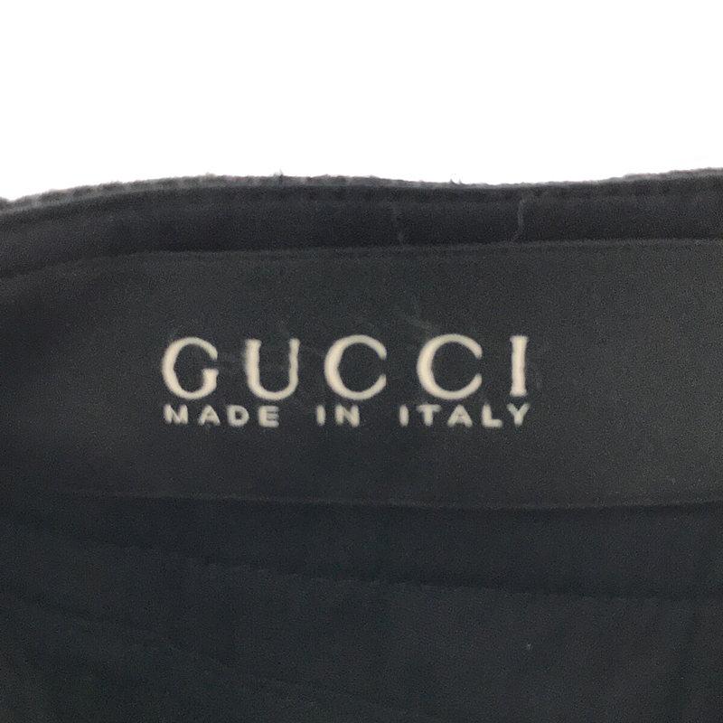 GUCCI / グッチ | ウール コットン ストライプ サイド ベルト テーパード スラックス | 48 | グレー｜kldclothing｜06