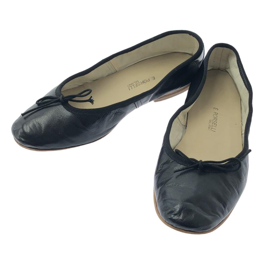 ポルセリ ブラックバレエシューズ PORSELLI/ポルセリ LEATHER バレエ