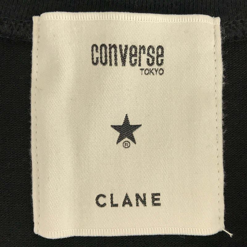 CLANE / クラネ | CONVERSE 別注 サイドスリット ロゴタンクトップ | ブラック | レディース｜kldclothing｜05