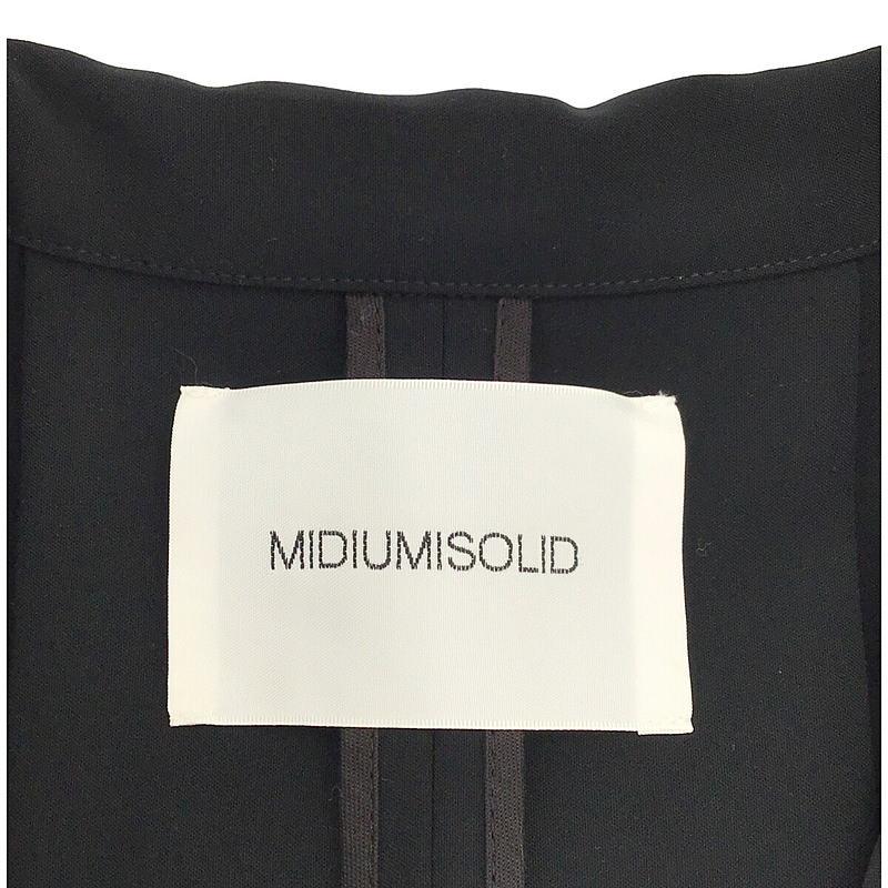 【美品】  MIDIUMISOLID / ミディウミソリッド | ポリエステルストレッチ オープンカラー シャツワンピース | ブラック | レディース｜kldclothing｜05