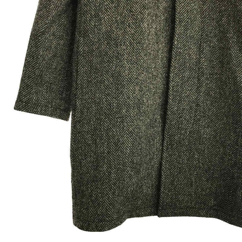 【美品】  A.P.C. / アーペーセー | × Harris Tweed ハリスツイード チンストラップ ウール ツイード シングル ロングコート | XS | グレー｜kldclothing｜03