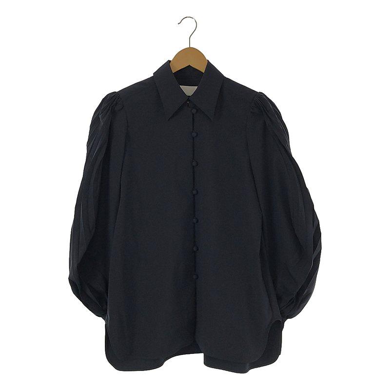 Mame Kurogouchi / マメクロゴウチ | 2022AW Curved Pleated Shirt 
