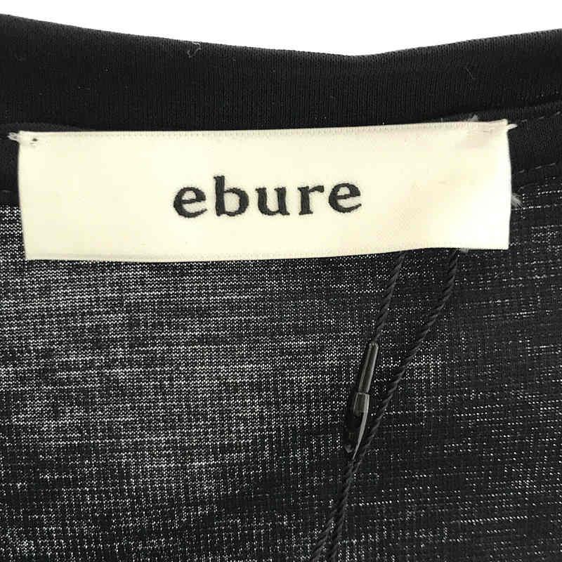 【新品】  ebure / エブール | クルーネック ベルテッド Tシャツ ロングワンピース | ブラック｜kldclothing｜05