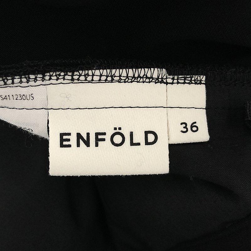 ENFOLD / エンフォルド | ダブルクロス タック ワイドパンツ | 36 | ブラック | レディース｜kldclothing｜05