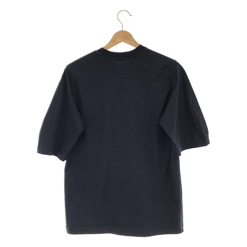 yoko【美品】ロエフ　コットンクレセントスリーブTシャツ　ネイビー LOEFF tシャツ 「LOEFF」コットン クレセントスリーブ Tシャツ