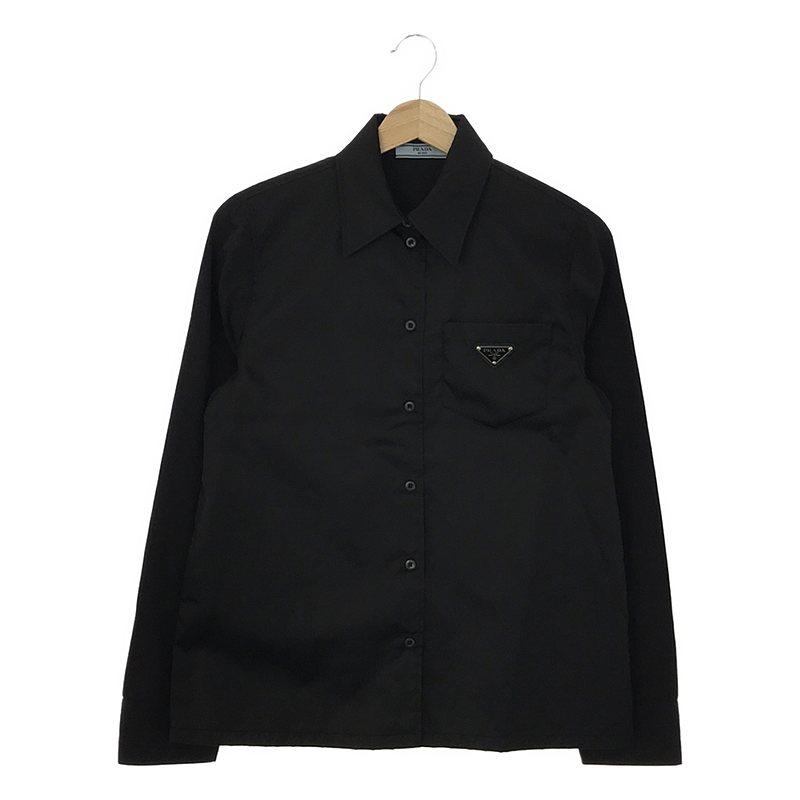 PRADA / プラダ | Poplin And Re-nylon Shirt シャツ | 38 | ブラック | レディース PRADA（プラダ） | Poplin And Re-nylon Shirt シャツ | 38 | ブラック