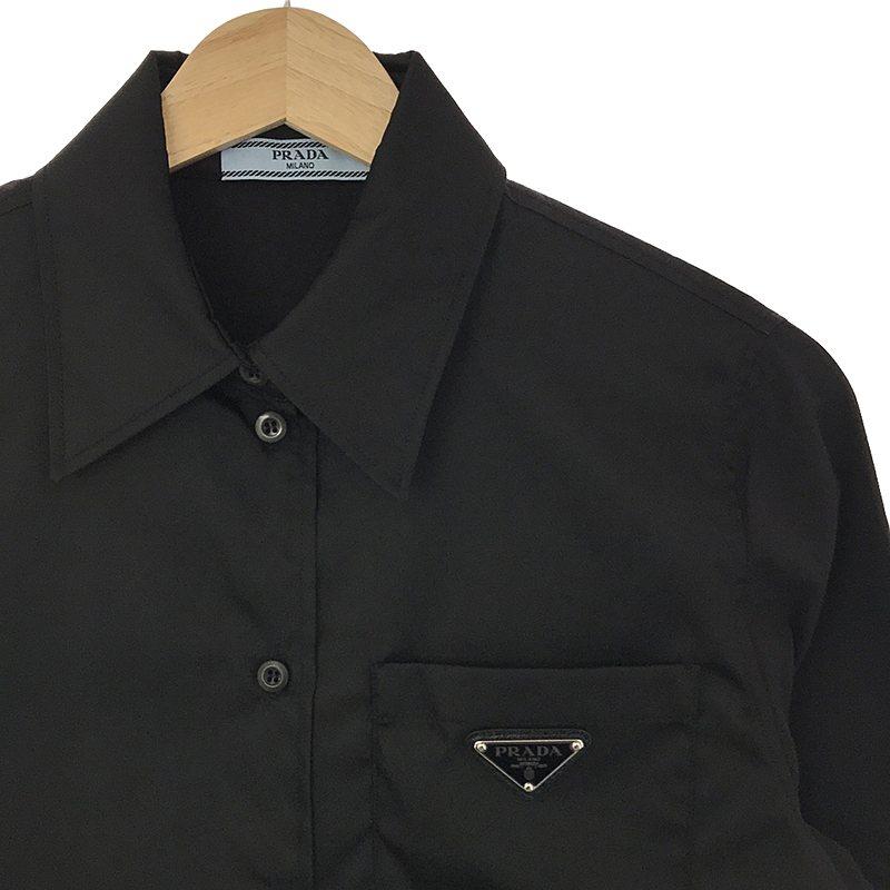 PRADA / プラダ | Poplin And Re-nylon Shirt シャツ | 38 | ブラック | レディース PRADA（プラダ） | Poplin And Re-nylon Shirt シャツ | 38 | ブラック
