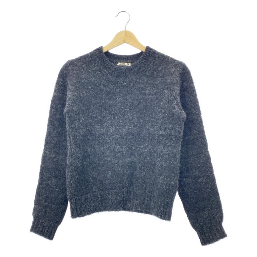 AURALEE / オーラリー | PACA WOOL KNIT PULLOVER アルパカ クルーネック ニット | 1 | ブラック | レディース AURALEE（オーラリー） PACA WOOL KNIT PULLOVER アルパカ クルー