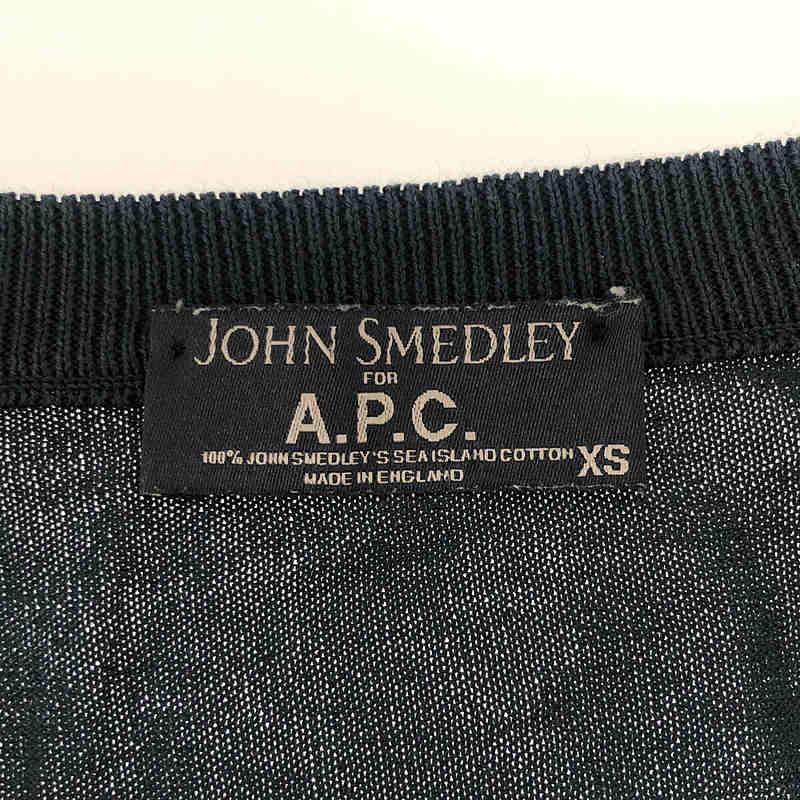JOHN SMEDLEY / ジョンスメドレー | × A.P.C. アーペーセー別注 シーアイランドコットン Vネック ニット | XS | ブルーグレー | メンズ｜kldclothing｜05