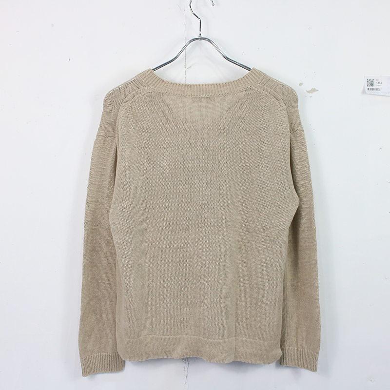 MARGARET HOWELL - MARGARET HOWELL / マーガレットハウエル | 2018SS | RELAXED V NECK JUMPER リネン混Vネックニット | 2 | ベージュ | レディース zfkw37q1jipu_2.jpg