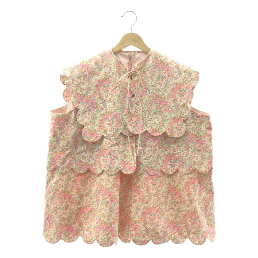 SEVEN TEN b MIHO KAWAHITO 花柄フリル付き半袖ブラウス