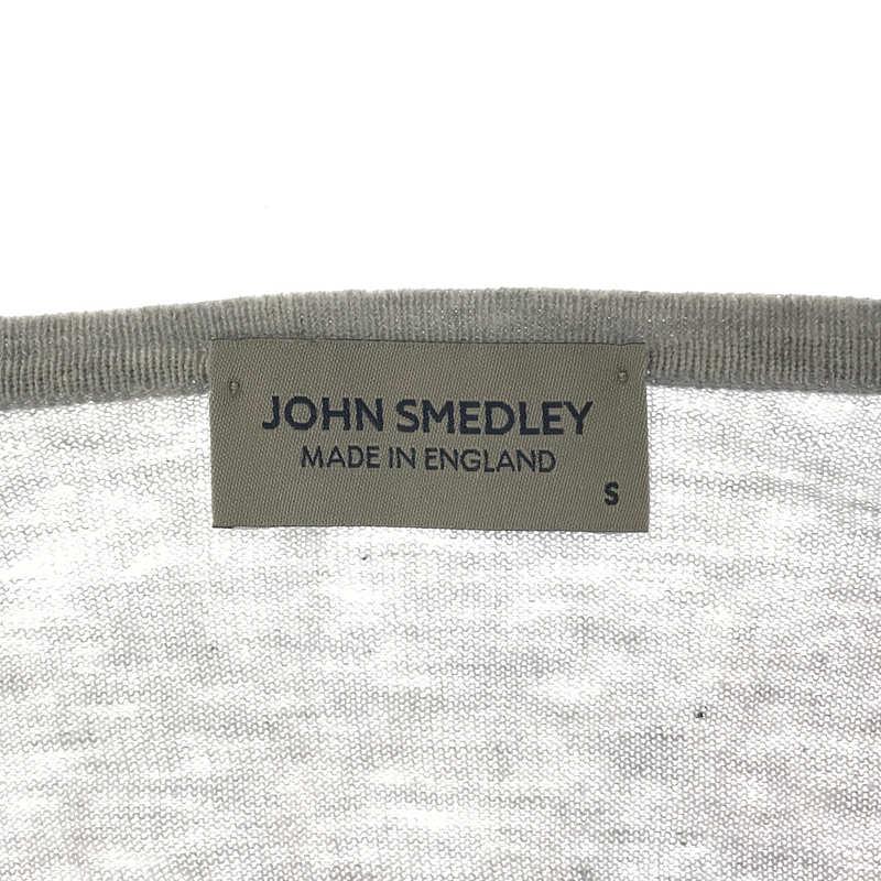 JOHN SMEDLEY / ジョンスメドレー | 英国製 コットン ハイゲージ クルーネックカーディガン | Ｓ | ライトグレー | レディース｜kldclothing｜05