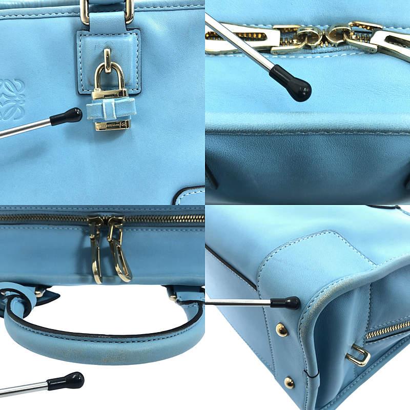 LOEWE ロエベ アマソナ28ハンドバッグ 南京錠・鍵付き ベージュ×ブラウン LOEWE / ロエベ | アマソナ 28 リボン 南京錠 ハンドバッグ