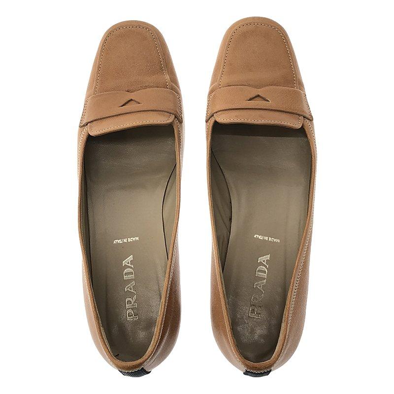 PRADA / プラダ | レザー ローファー パンプス 36 ブラウン