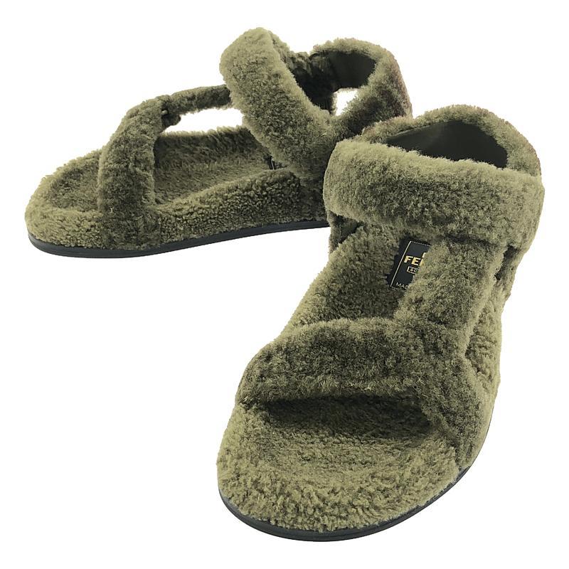 FENDI（フェンディ） 【美品】 | ファーサンダル | 38 | カーキ