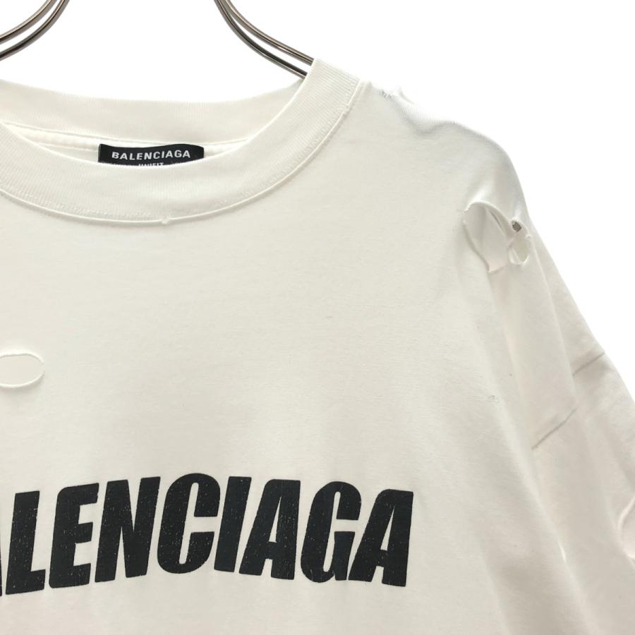 BALENCIAGA（バレンシアガ） デストロイ ロゴプリント Tシャツ_半袖
