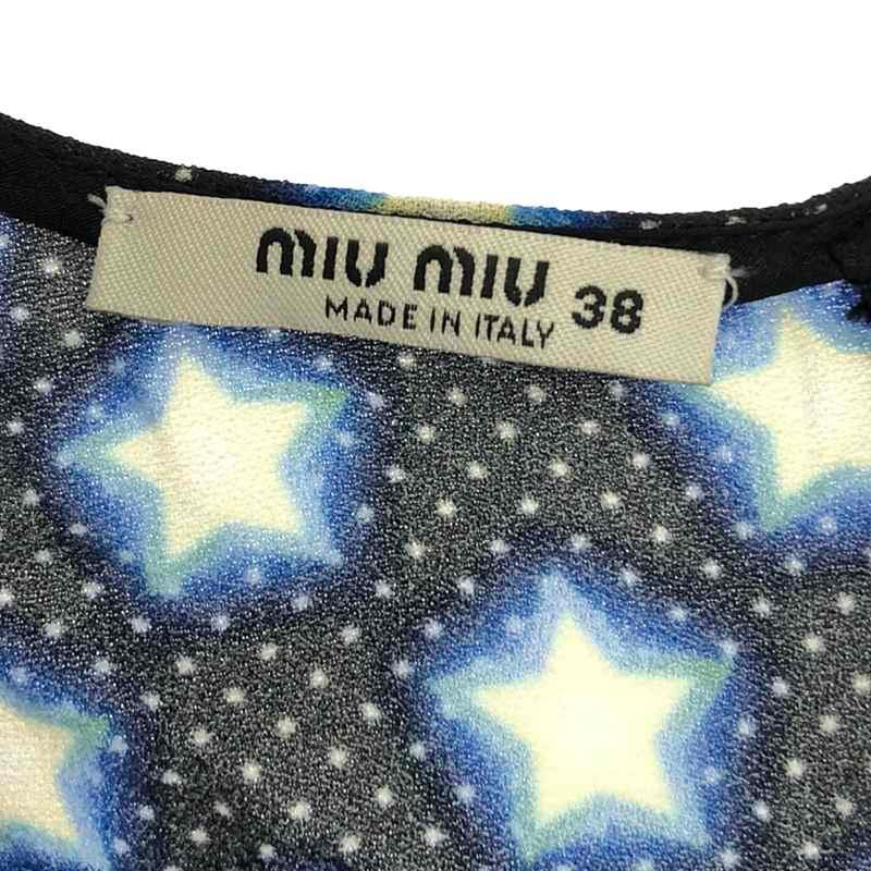 miu miu / ミュウミュウ | ネオン スタープリント 総柄 パフスリーブ 