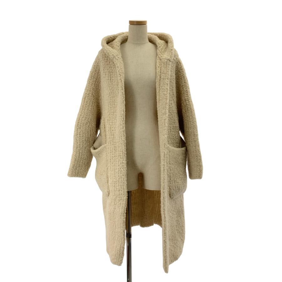 DRAWER（ドゥロワー） 3Gミラノ編みフーデッドニットコート : KLD  