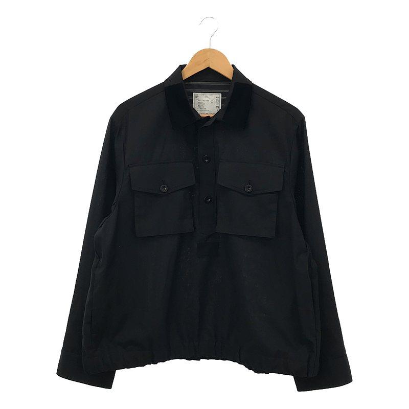 sacai 【美品】 / サカイ | 2023AW ウール混 襟ベロア切替 プル sacai 【美品】 / サカイ | 2023AW ウール混 襟ベロア切替 プル