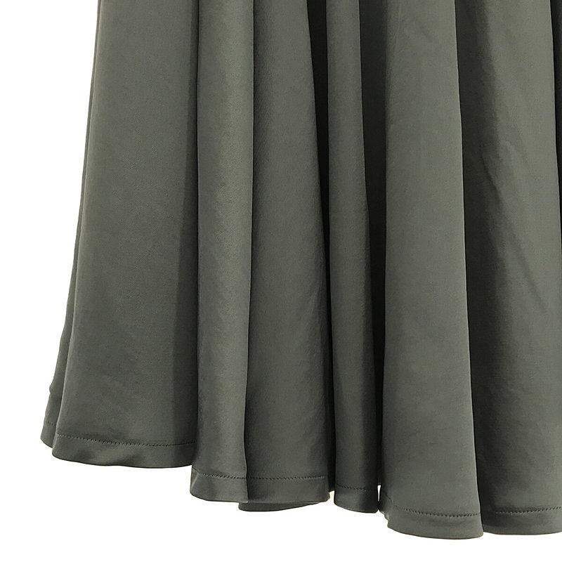 【美品】  foufou / フーフー | open collar satin blouse / satin flair skirt ブラウス スカートセットアップ | - / 1 | ブルーグレー | レディース 美品】 foufou / フーフー | open collar satin blouse flair skirt