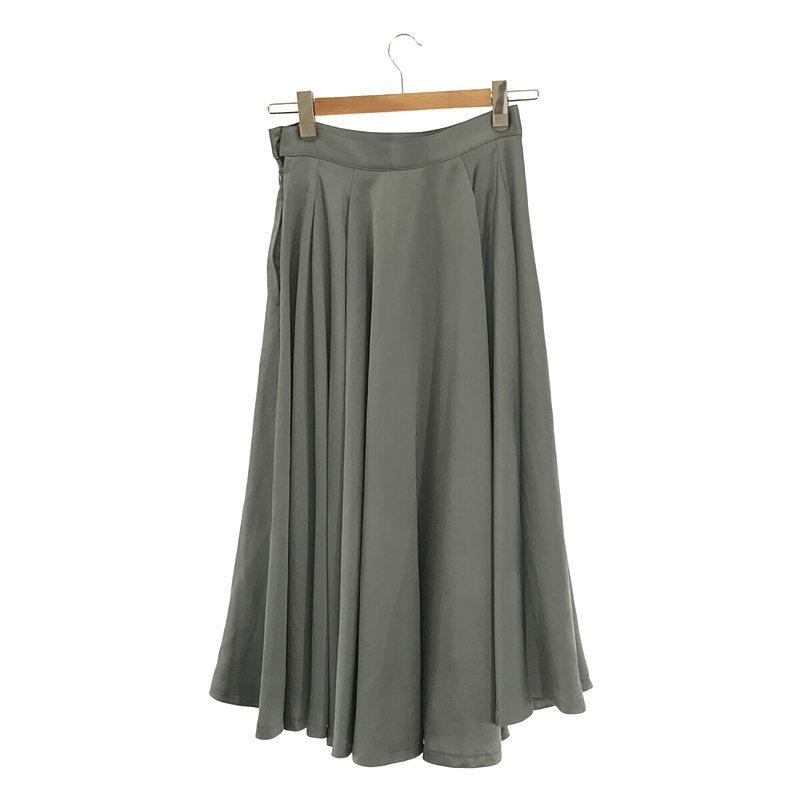 【美品】  foufou / フーフー | open collar satin blouse / satin flair skirt ブラウス スカートセットアップ | - / 1 | ブルーグレー | レディース 美品】 foufou / フーフー | open collar satin blouse flair skirt