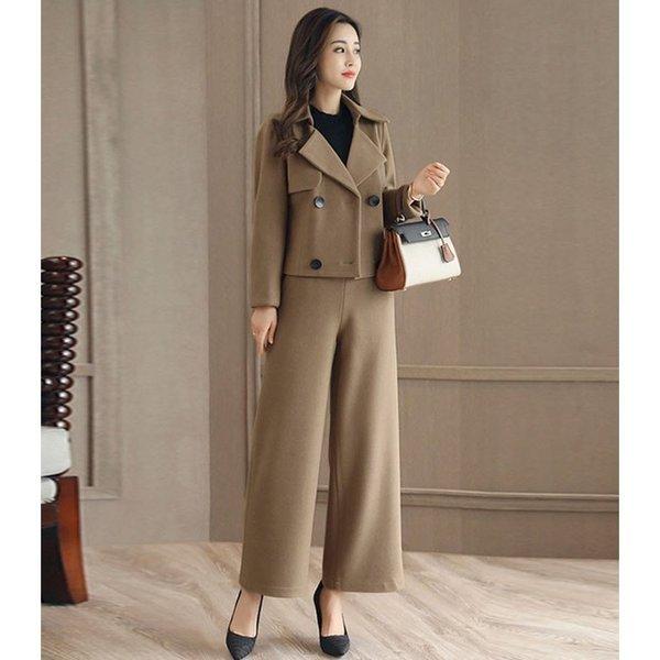 セットアップ ワイドパンツ レディース Klexest 無地 スーツ ガウチョパンツ テーラードジャケット ダッフルコート 秋冬 2点セット 通 Klexest Kl Mall 通販 Yahoo ショッピング