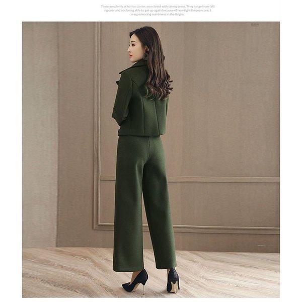 セットアップ ワイドパンツ レディース Klexest 無地 スーツ ガウチョパンツ テーラードジャケット ダッフルコート 秋冬 2点セット 通 Klexest Kl Mall 通販 Yahoo ショッピング